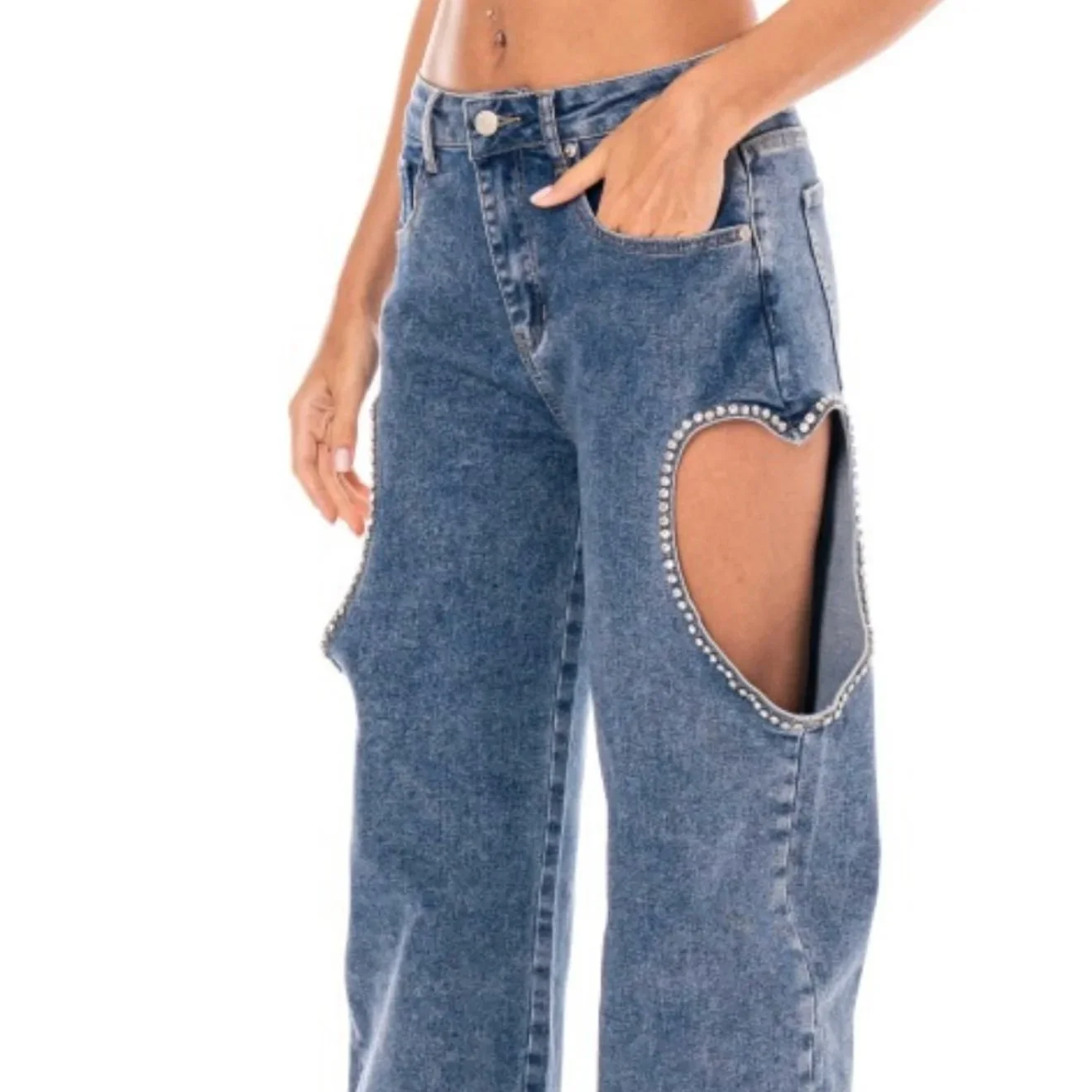Galita - Denim Cut Out Heart Jeans