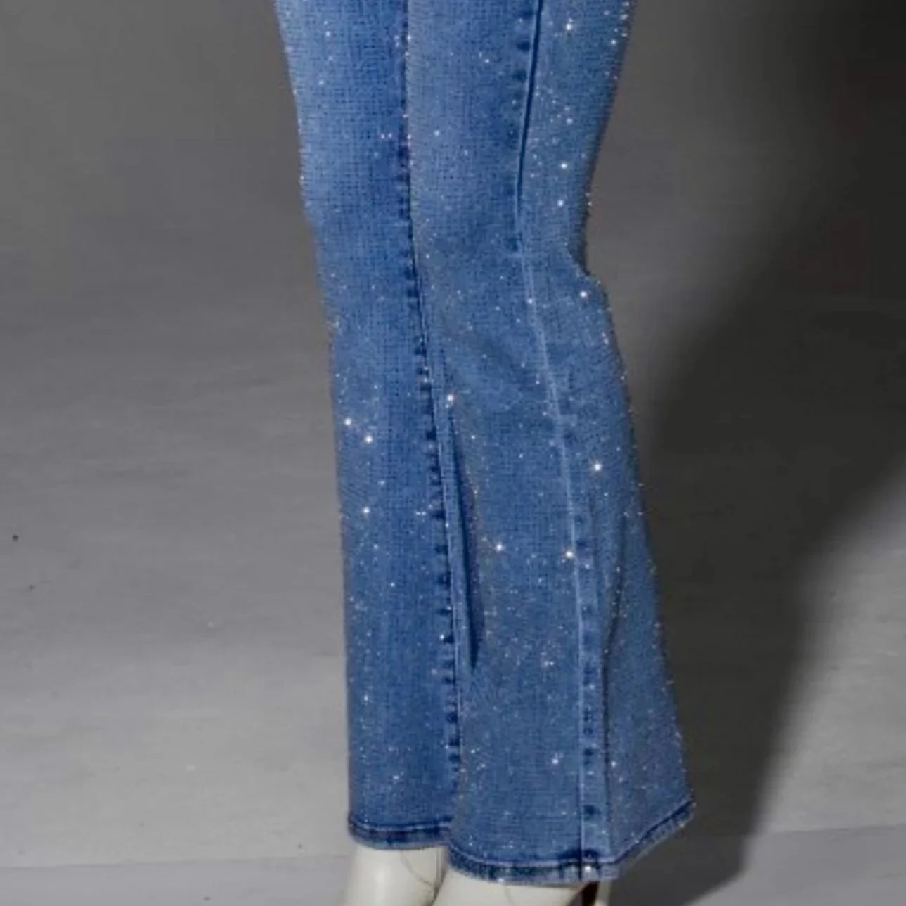 Nina Rossi Jeans - Blue Wash Full Stone Bling Jeans