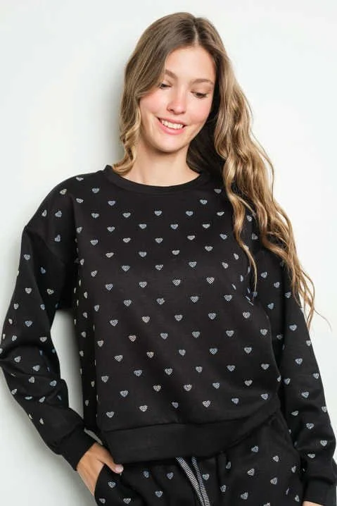 Hotfix Iridescent Hearts Sweatshirt