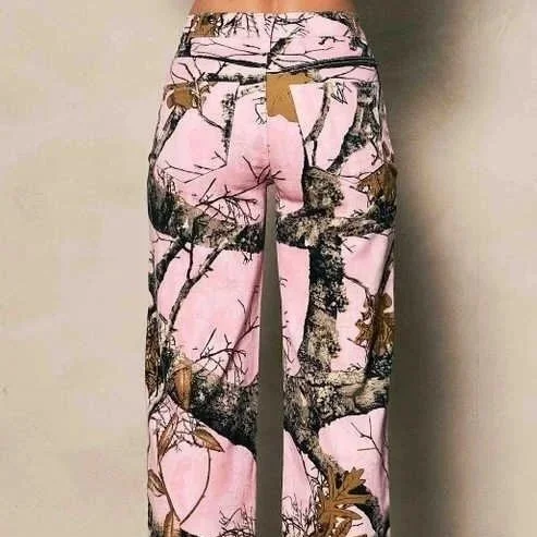 Vibrant M.i.U - PINK WOOD WIDE LEG JEANS