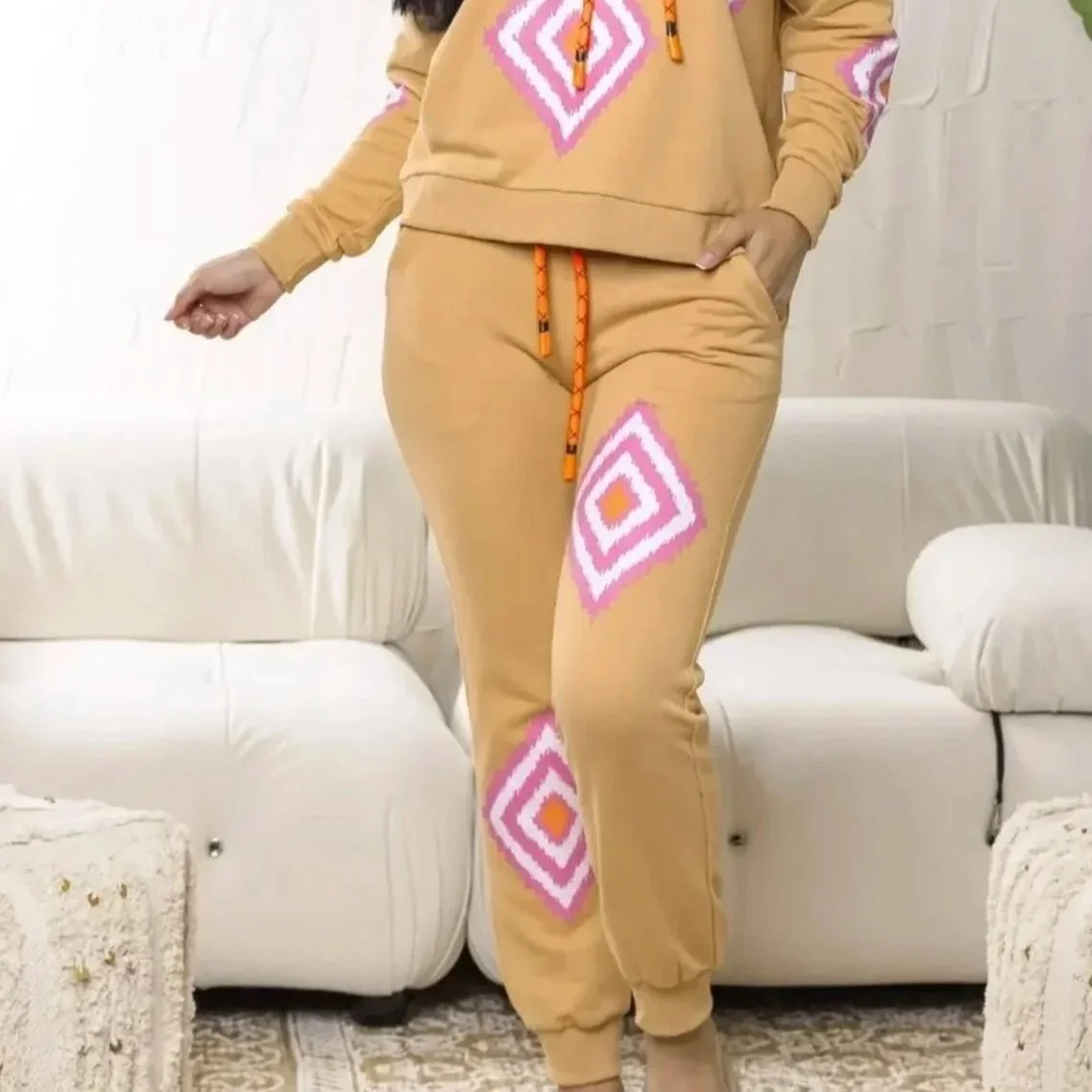 Balboa - Isabel Geometric Print Knit Hoodie and Jogger Set