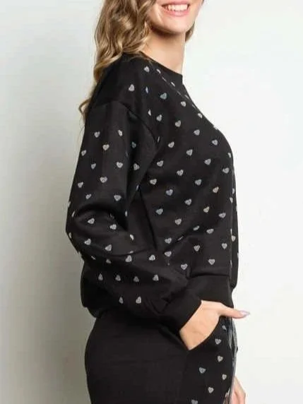 Kiwi - Hotfix Iridescent Hearts Sweatshirt
