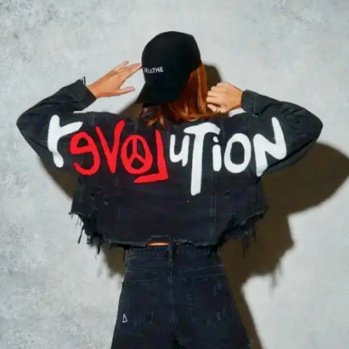 Trio Urban - Revolution Love Crop Denim Jacket