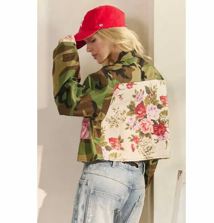 Camo Floral Utility Jacket
