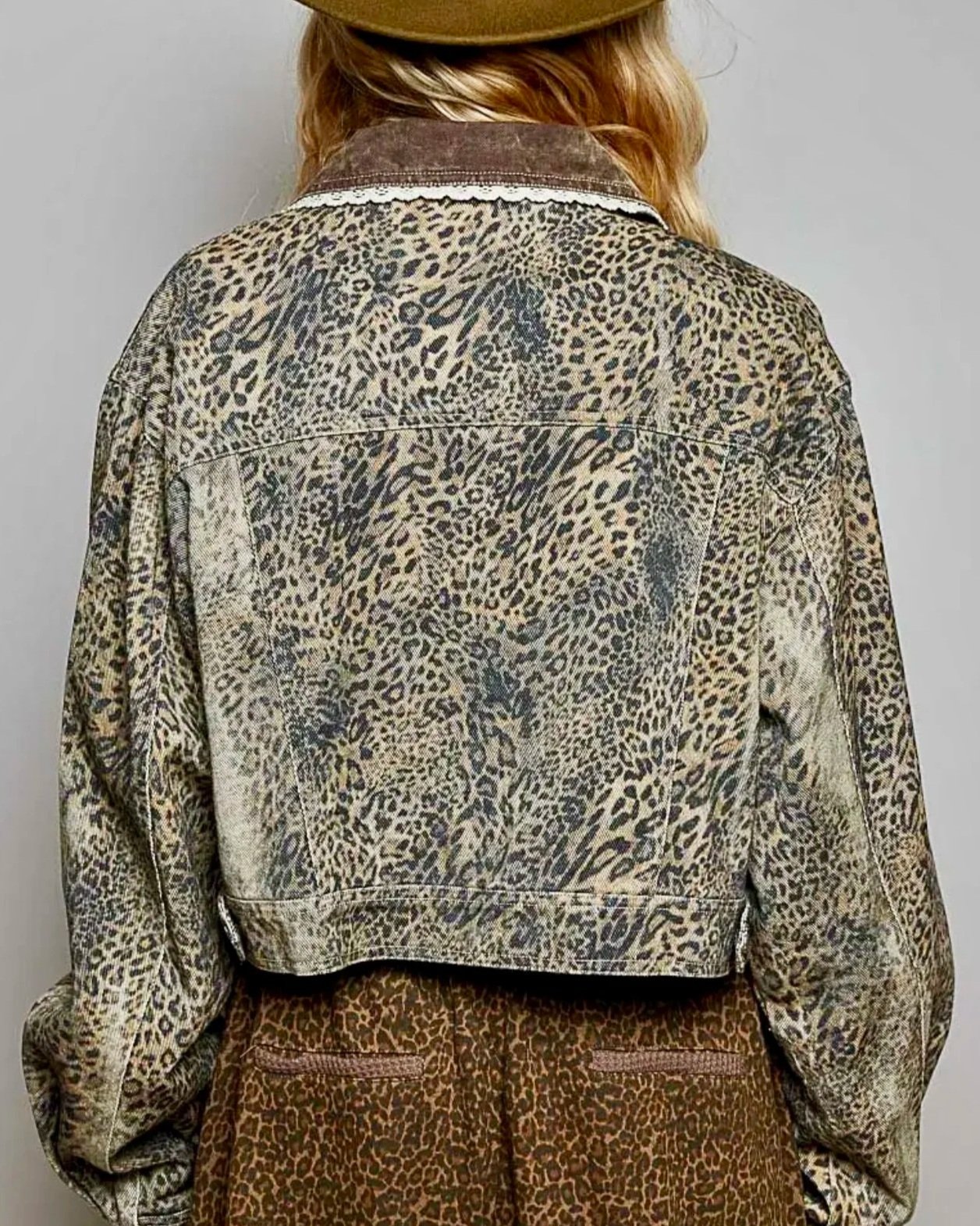POL - CHOCO LEOPARD WOVEN JACKET