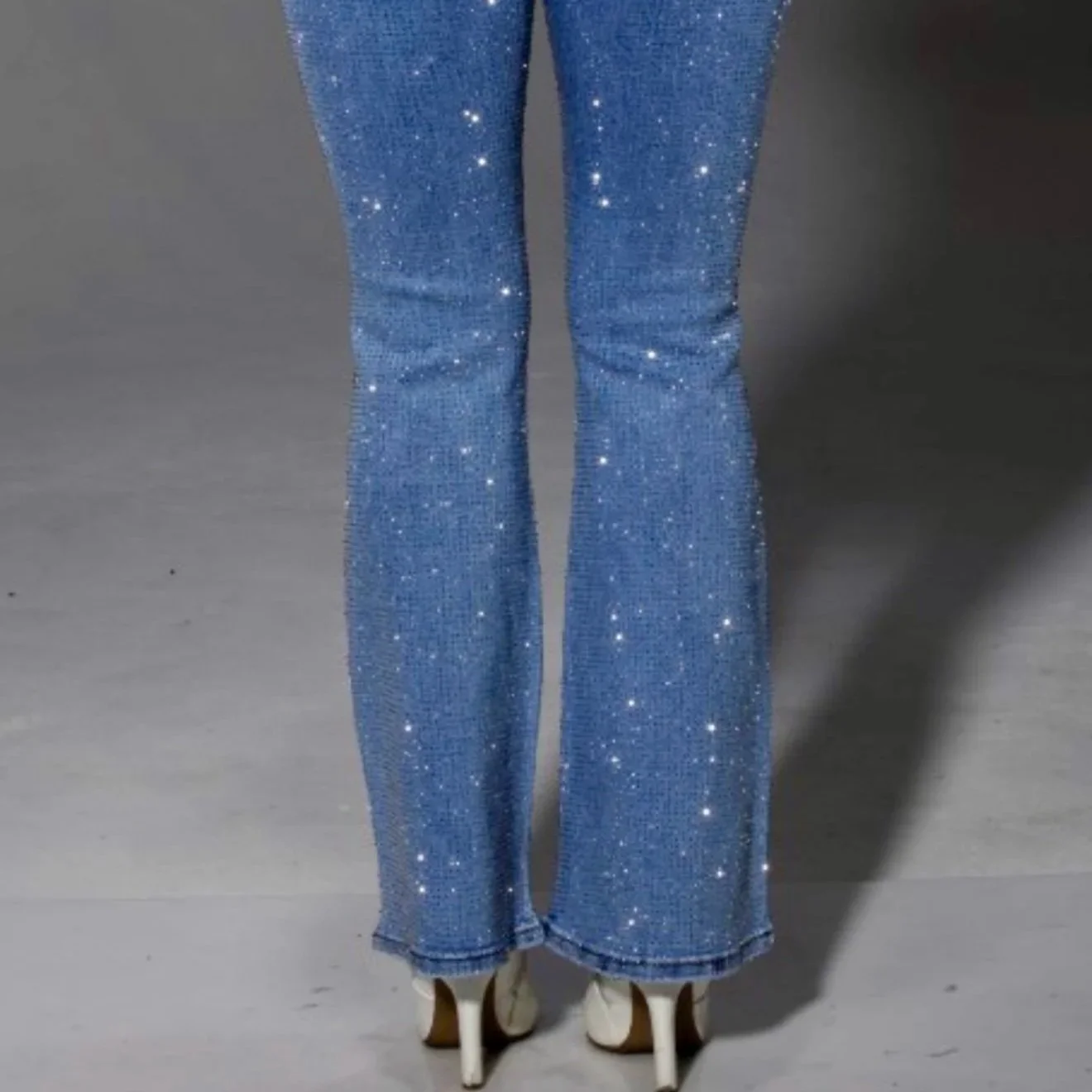 Nina Rossi Jeans - Blue Wash Full Stone Bling Jeans