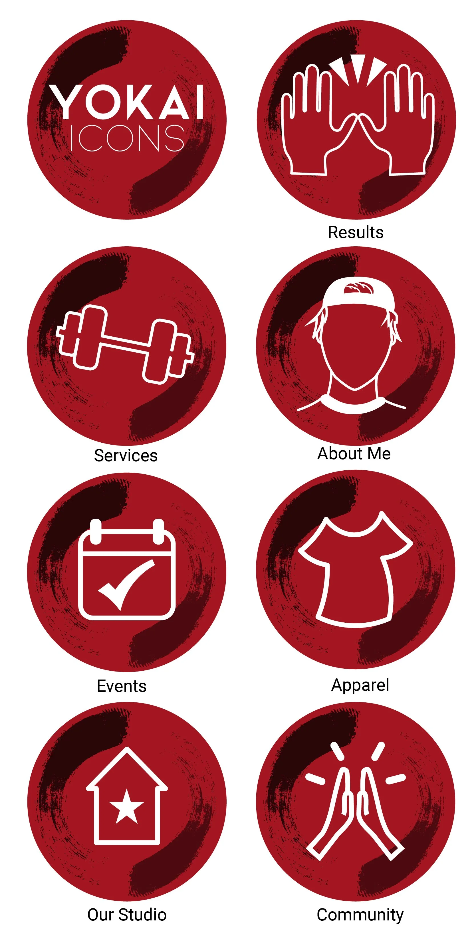 Social media icons for fitness space