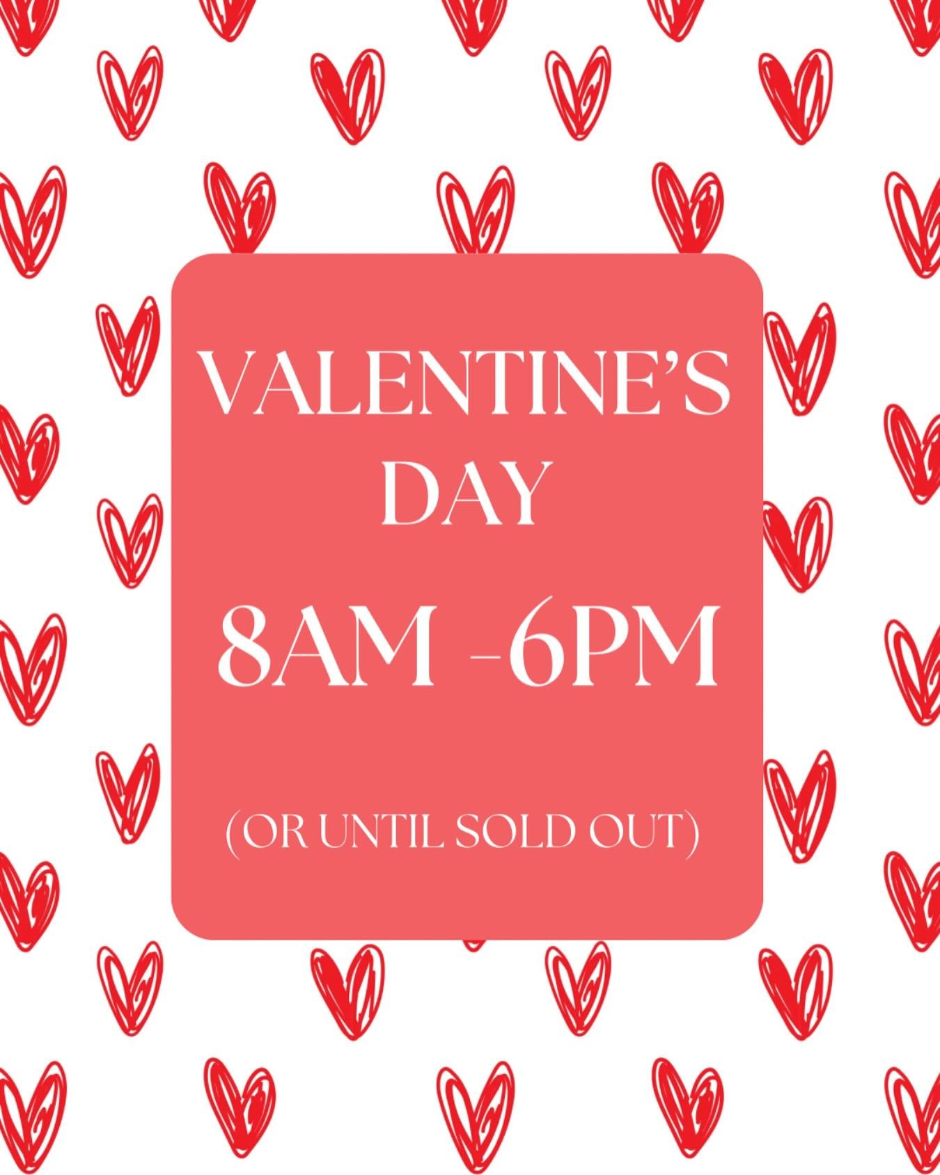 Standard opening hours tomorrow (9-5pm)
Friday we&rsquo;ll be open 8am-6pm or until sold out! 
Still time to pop in a sneaky order! 
We&rsquo;ll be taking same day orders until 12pm, Red roses are selling fast so please don&rsquo;t leave it to the la