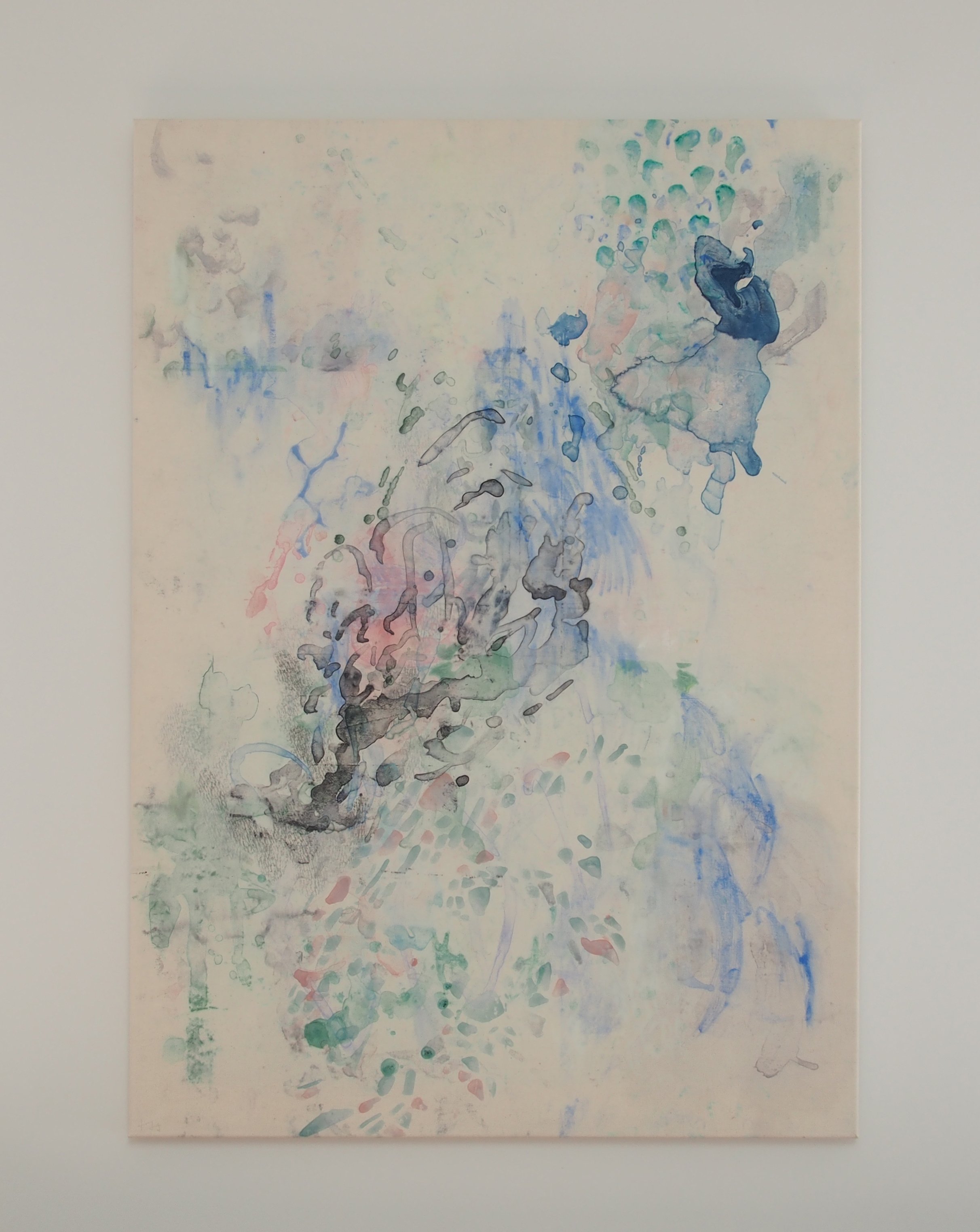 Being Still, 2022. Watercolour monotype on calico, 120 x 85cm. Unique. Unframed £1500