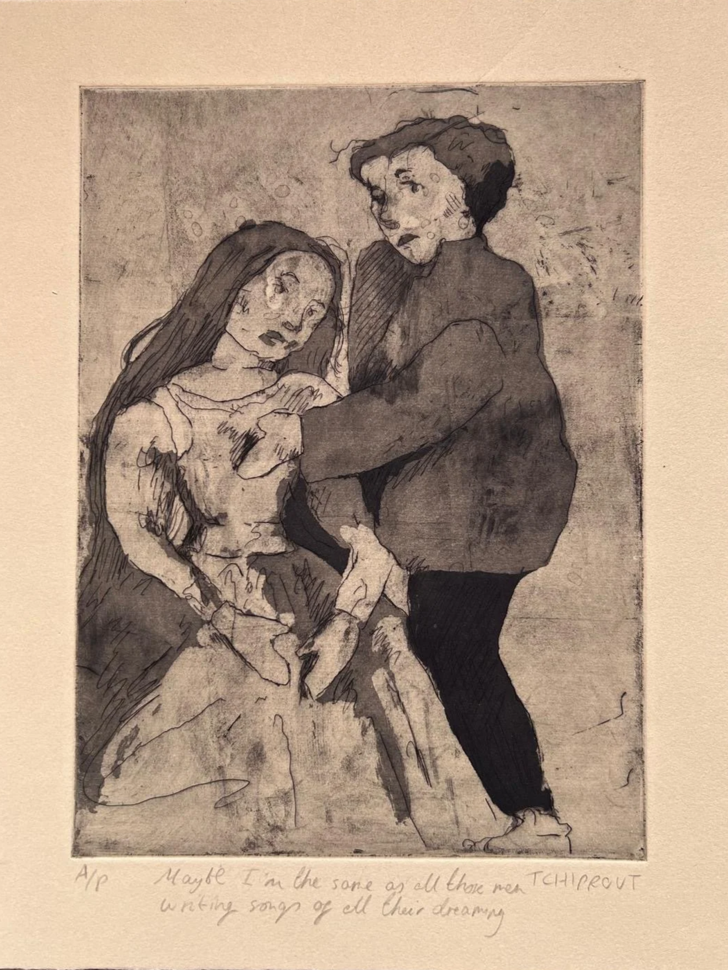 Maybe I’m The Same As All Those Men Writing Songs of All Their Dreaming, 2022
Etching & aquatint, 35 x 27m. A/P
Unframed
£860 