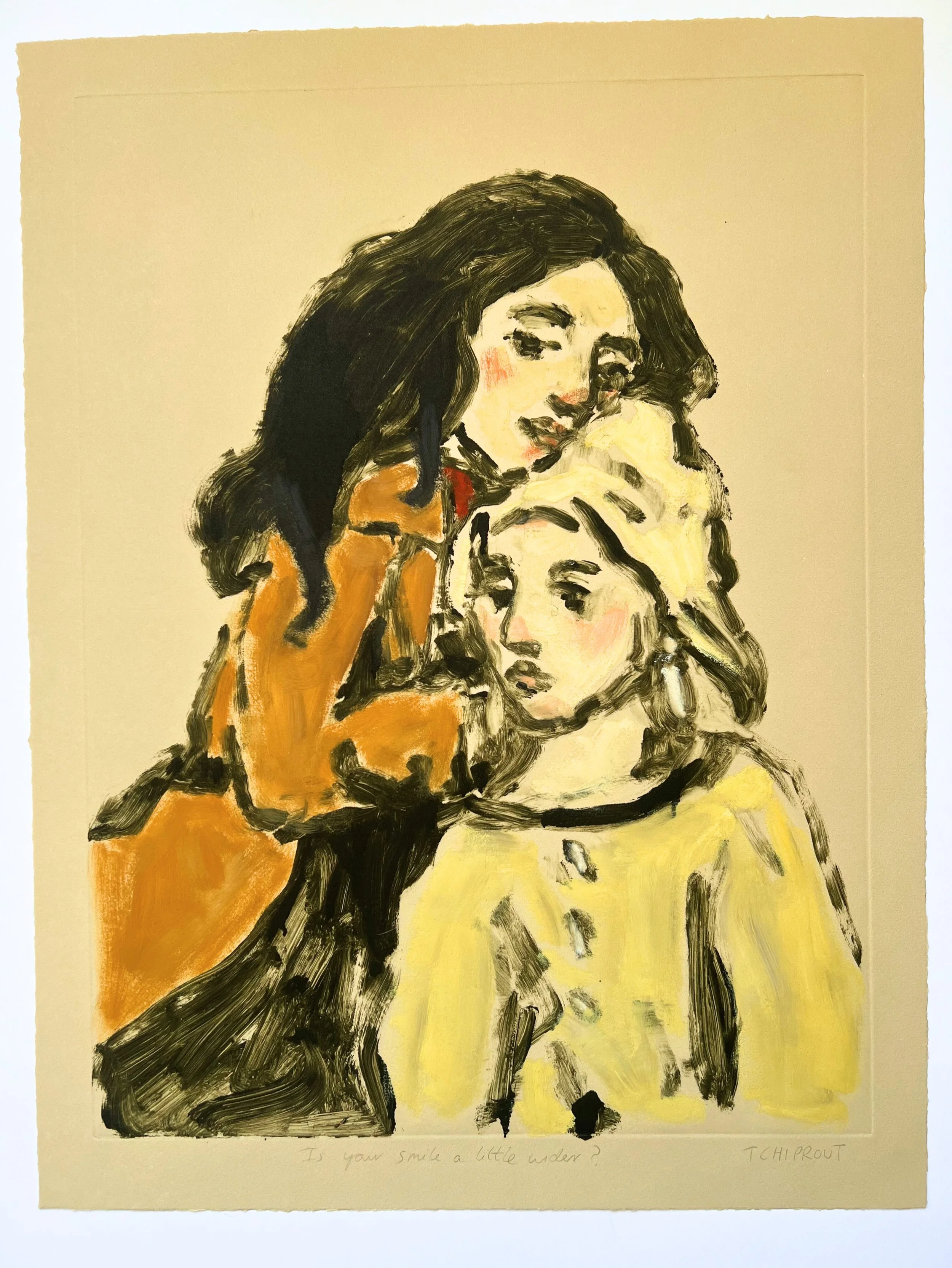 Is Your Smile A Little Wider?, 2025. Colour monotype on paper, 68 x 52cm
Framed
£2600