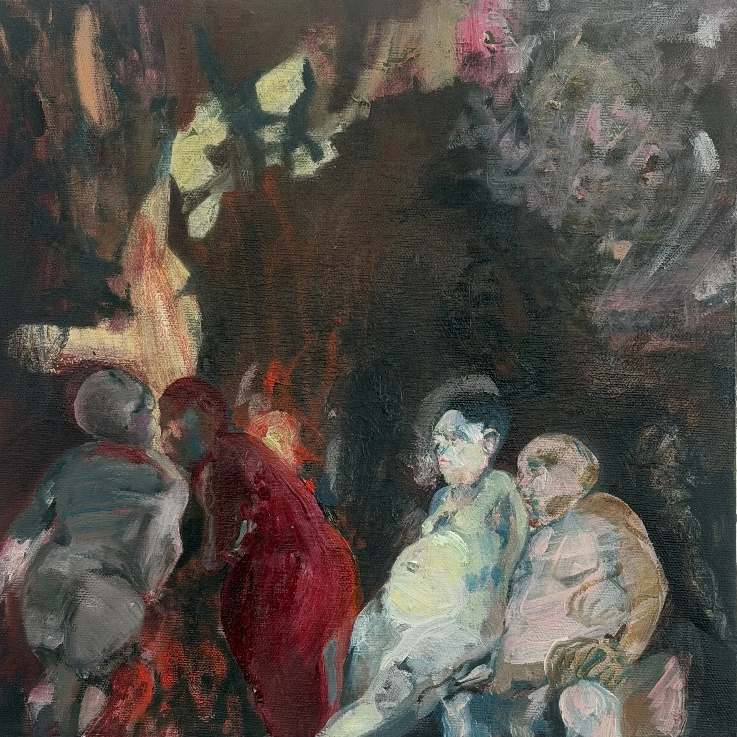 Running in the Red Night II, 2026. Oil on Gesso. £1800