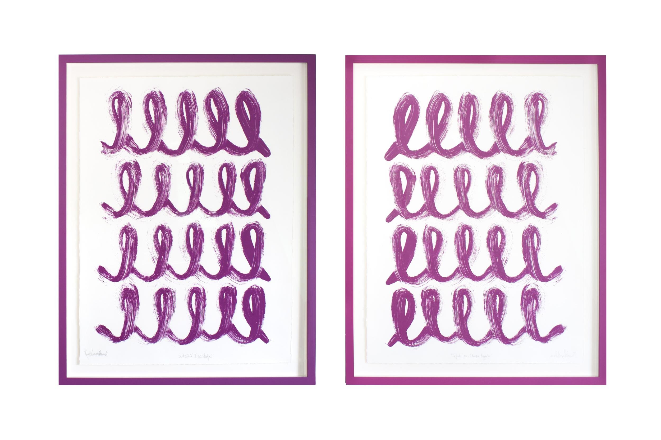 Infinite Love in Violet Fixe and Rose Pourpre (Diptych), 2022.
Ink on Somerset Satin Radiant White 300gsm
Support dimension : 76cm x 56cm (each)
Frame dimension : 873cm x 685cm x 3,5cm (each)
Sold as pair
£2500