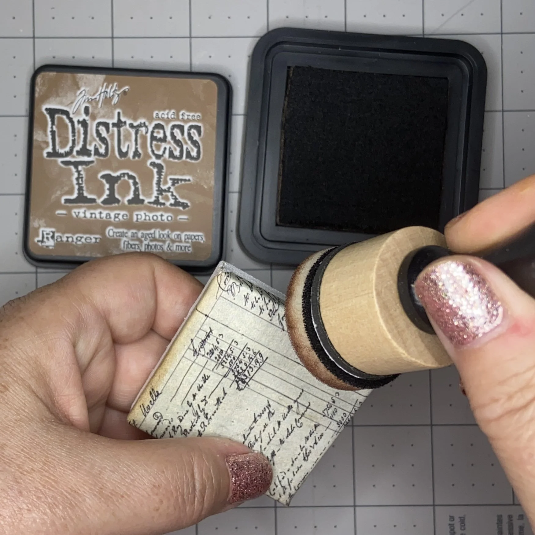 Papering small canvases 2.jpeg