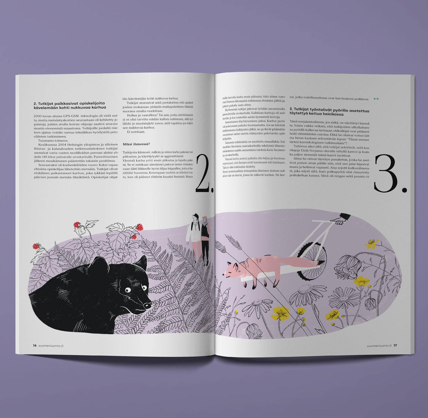 Suomen Luonto (Finnish Nature) magazine illustrations