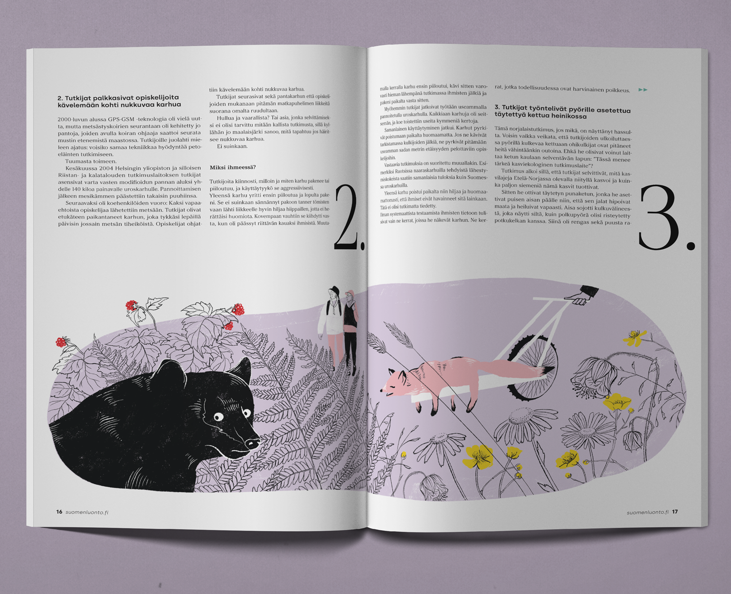 Finnish Nature magazine illustrations