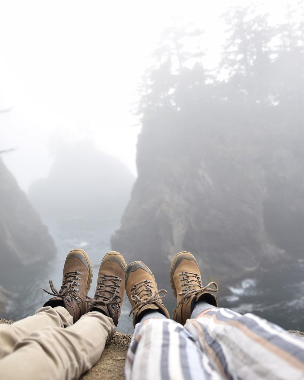 Hiking in the Fog of Samuel H. Boardman State Scenic Corridor Pacific Northwest