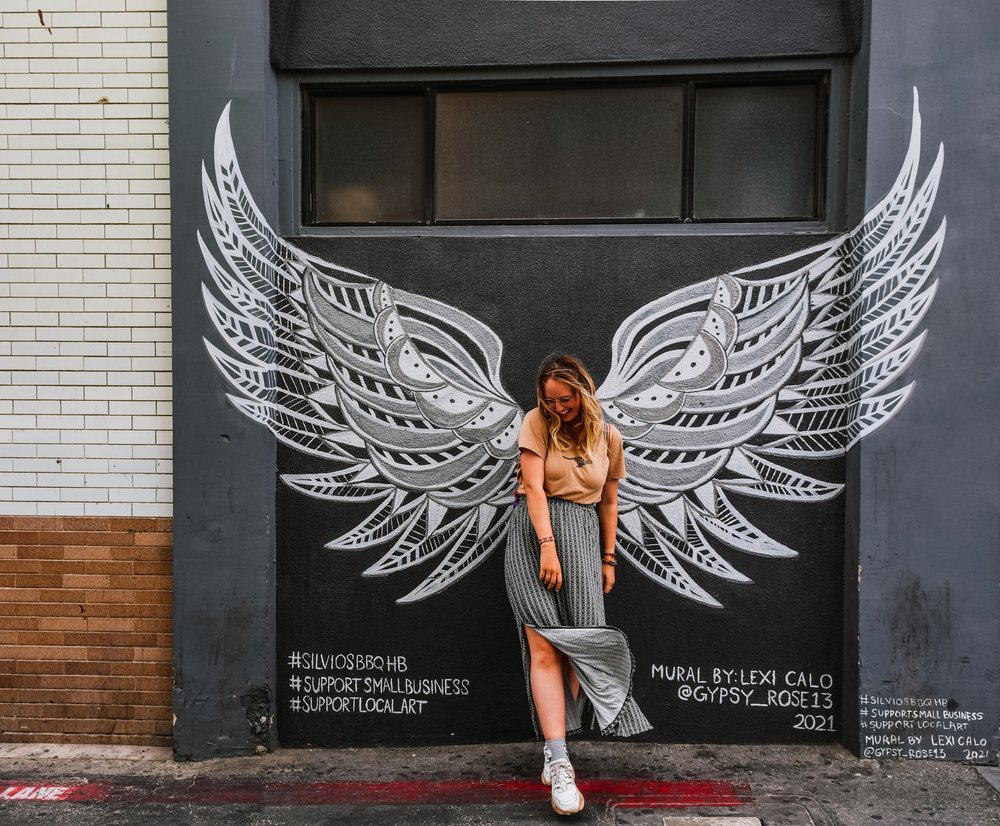 Mural Street Art Downtown Los Angeles California Urban Landscape Angel Wings