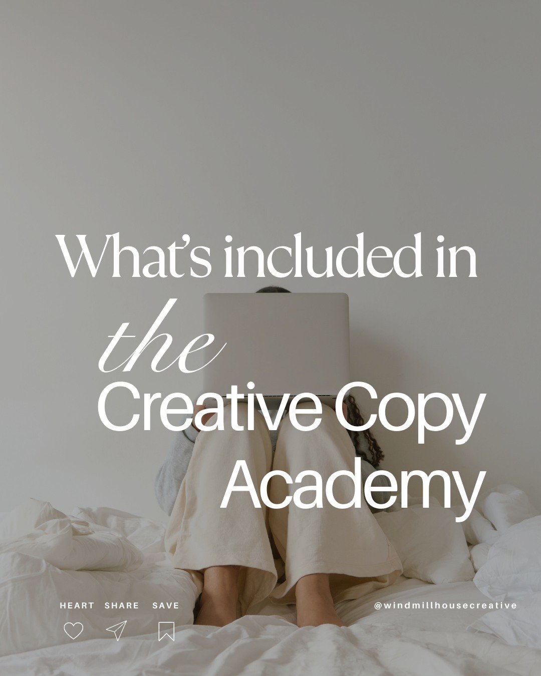 What's included in The Creative Copy Academy? 💗

Offer two levels of access, The Creative Copy Academy has MEGA bang for your buck - including lifetime access to trainings. 

Here&rsquo;s what your membership includes: 

💥 LIFETIME ACCESS to 40+ tr