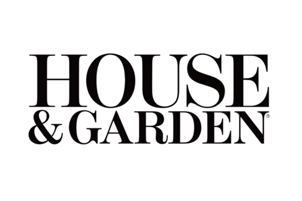 Text reading 'HOUSE & GARDEN' in large black letters on a white background.
