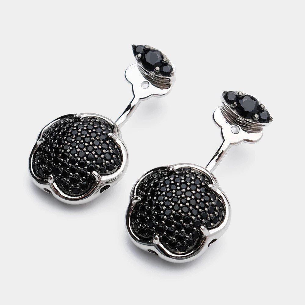 Black Full Rhinestone Dangle Drop Earring Luxury Jewelry – TulleLux Bridal  Crowns & Accessories