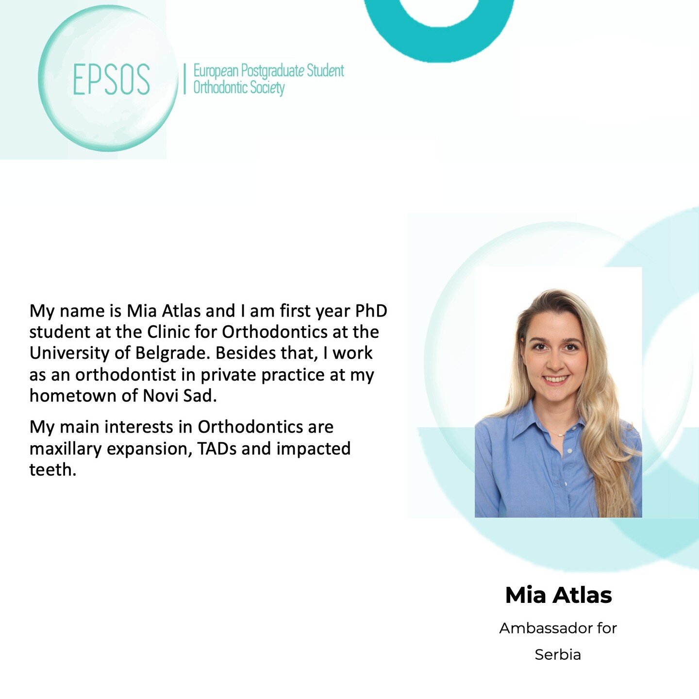 Welcome Mia, the new EPSOS Ambassador for Serbia! 👋