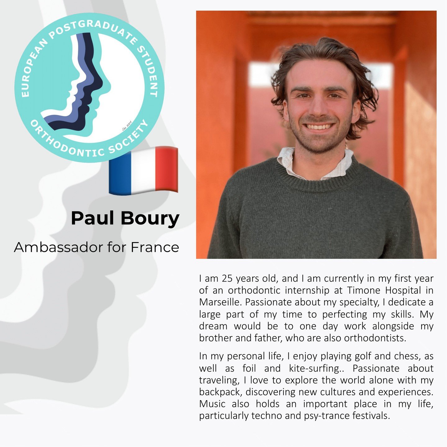 Welcome Paul, the new EPSOS Ambassador for France! 👋

If you'd like to represent your country as an EPSOS ambassador, reach out to epsosmail@gmail.com 💙