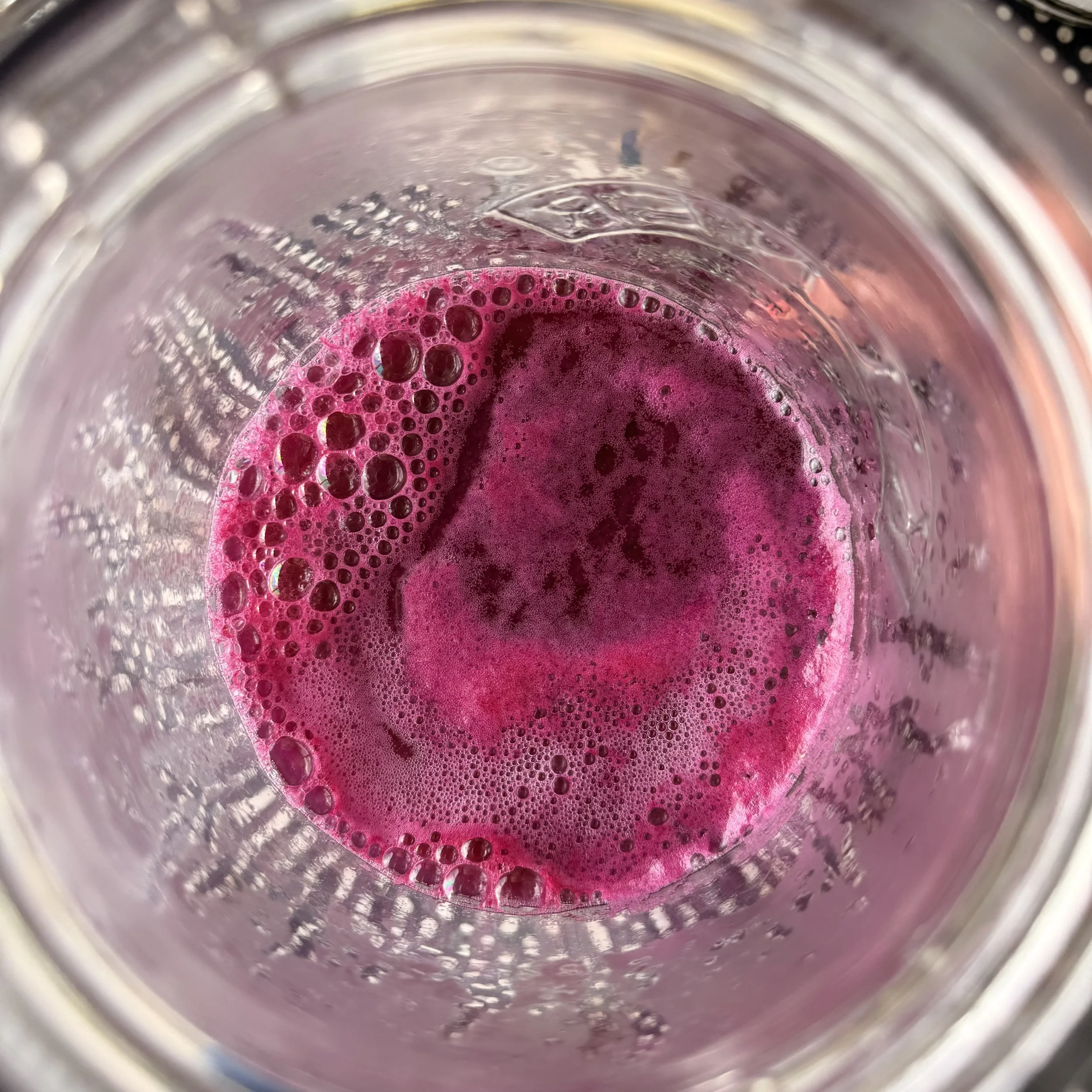 Solution of previously prepared Cochineal (made from insects) and water.