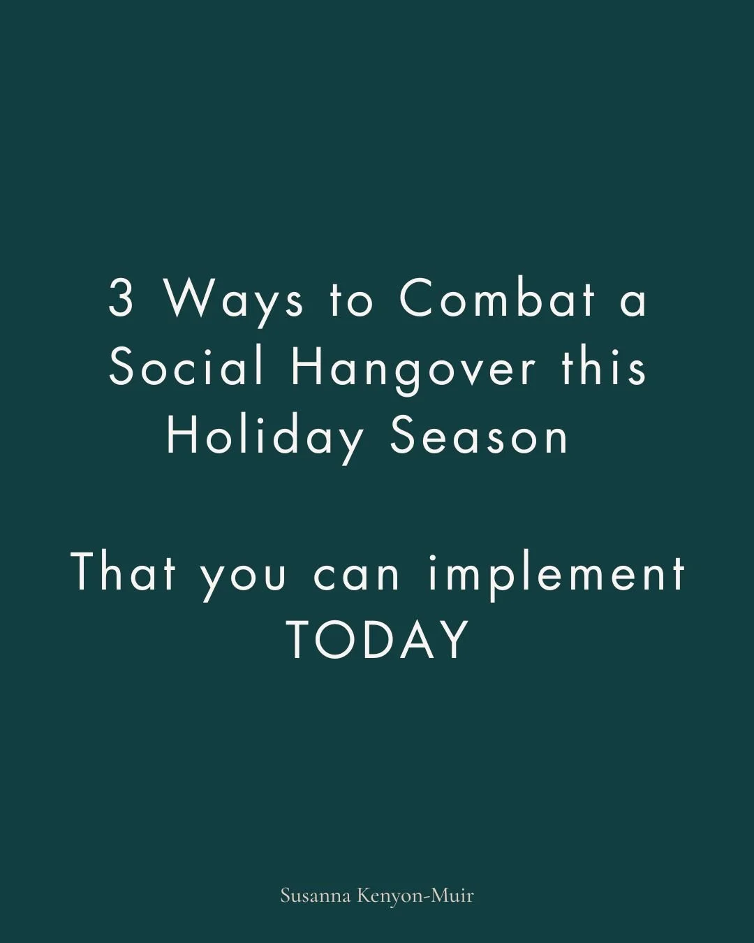Feeling a &ldquo;social hangover&rdquo; already&hellip; and it&rsquo;s not even Christmas yet? ✨

A few years ago, I was interviewed about social hangovers&hellip; that drained, low-energy, overwhelmed feeling you get after too many plans, too much p
