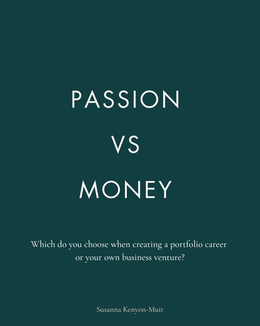 Passion vs Money

If you&rsquo;re thinking about stepping into entrepreneurship and starting your own business, there&rsquo;s always the debate about whether you follow the money or passion &amp; purpose.

Off the bat, which would you choose?

Here&r