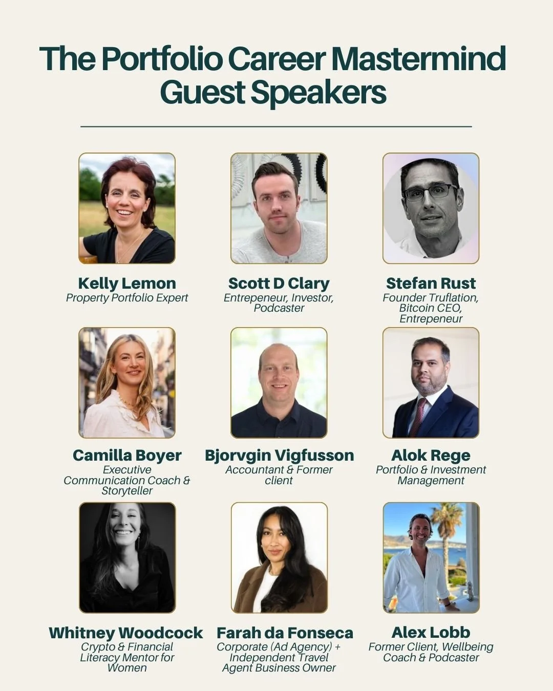 When you join the Portfolio Career Mastermind, you&rsquo;re not just investing into a framework or a set of modules.

You&rsquo;re investing into a network. The people, a community, the energy, support - all of the little things that make a BIG diffe