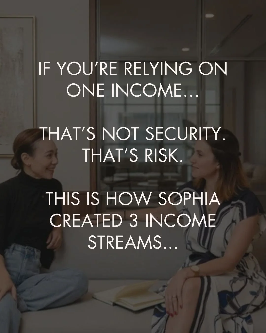 She didn&rsquo;t just create more income.

Over time, she built a primary active income stream in coaching and corporate training - aligned to the same ideal avatar.

Which she eventually turned into digital assets and an AirBnb rental (passive incom