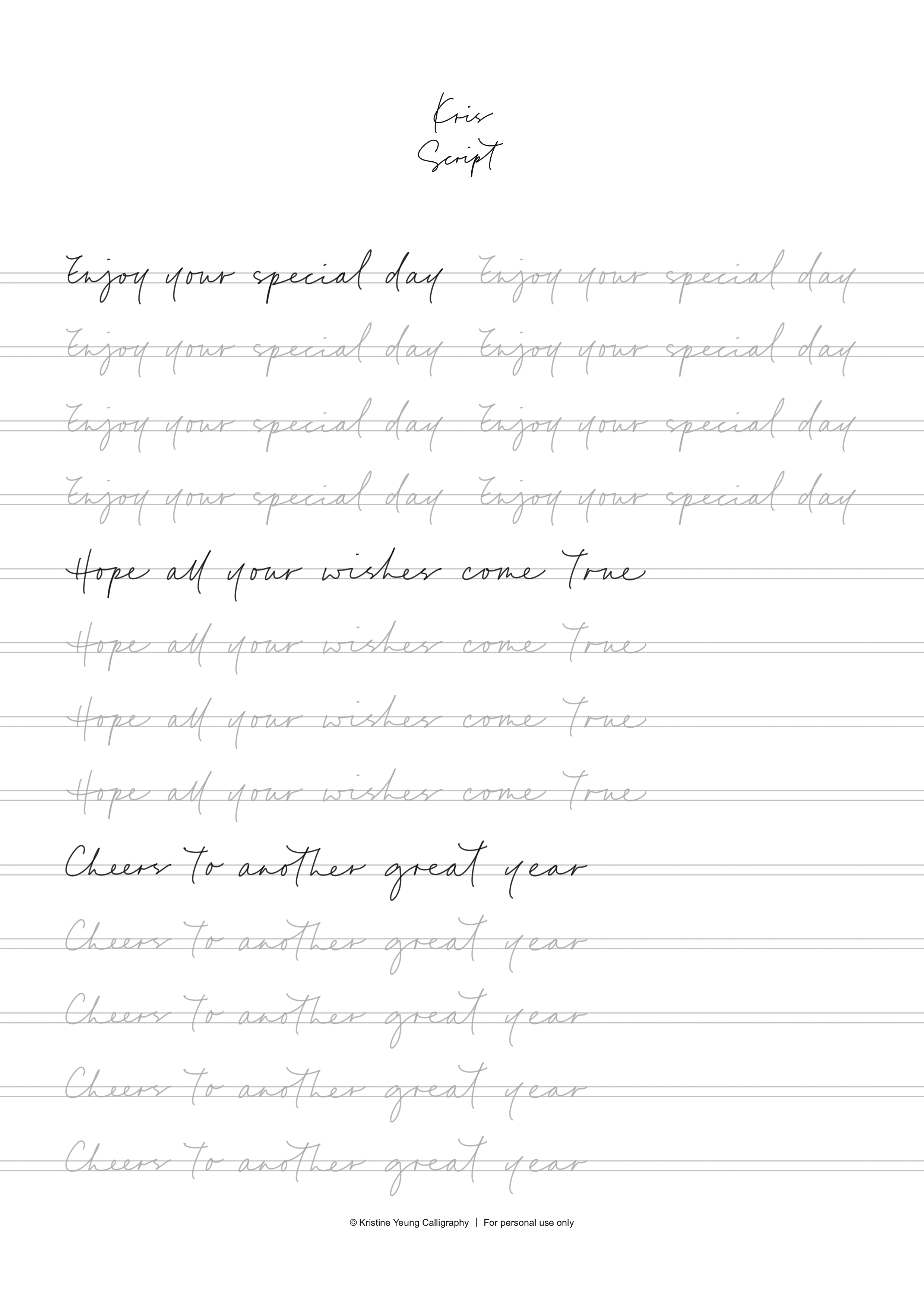 Kris Script Practice Sheets Vol. 1