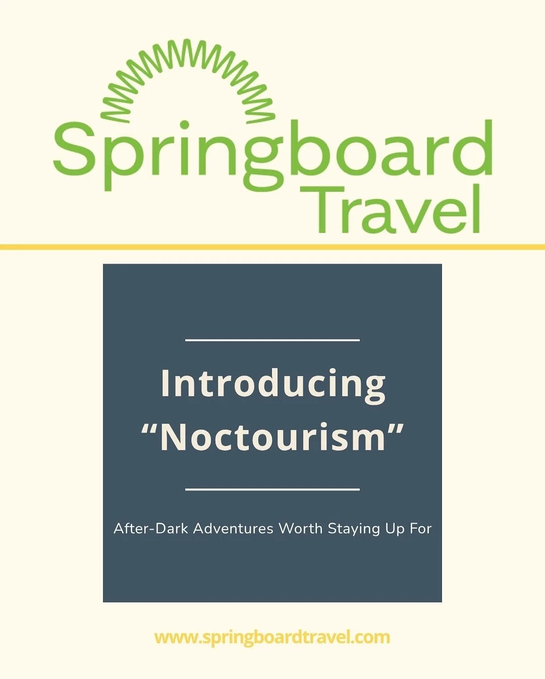 Introducing &ldquo;Noctourism&rdquo;
After-Dark #Adventures Worth Staying Up For
 
There&rsquo;s a new trend lighting up the #travel world, #Noctourism, and it&rsquo;s all about discovering destinations after the sun goes down.
From cooler temperatur