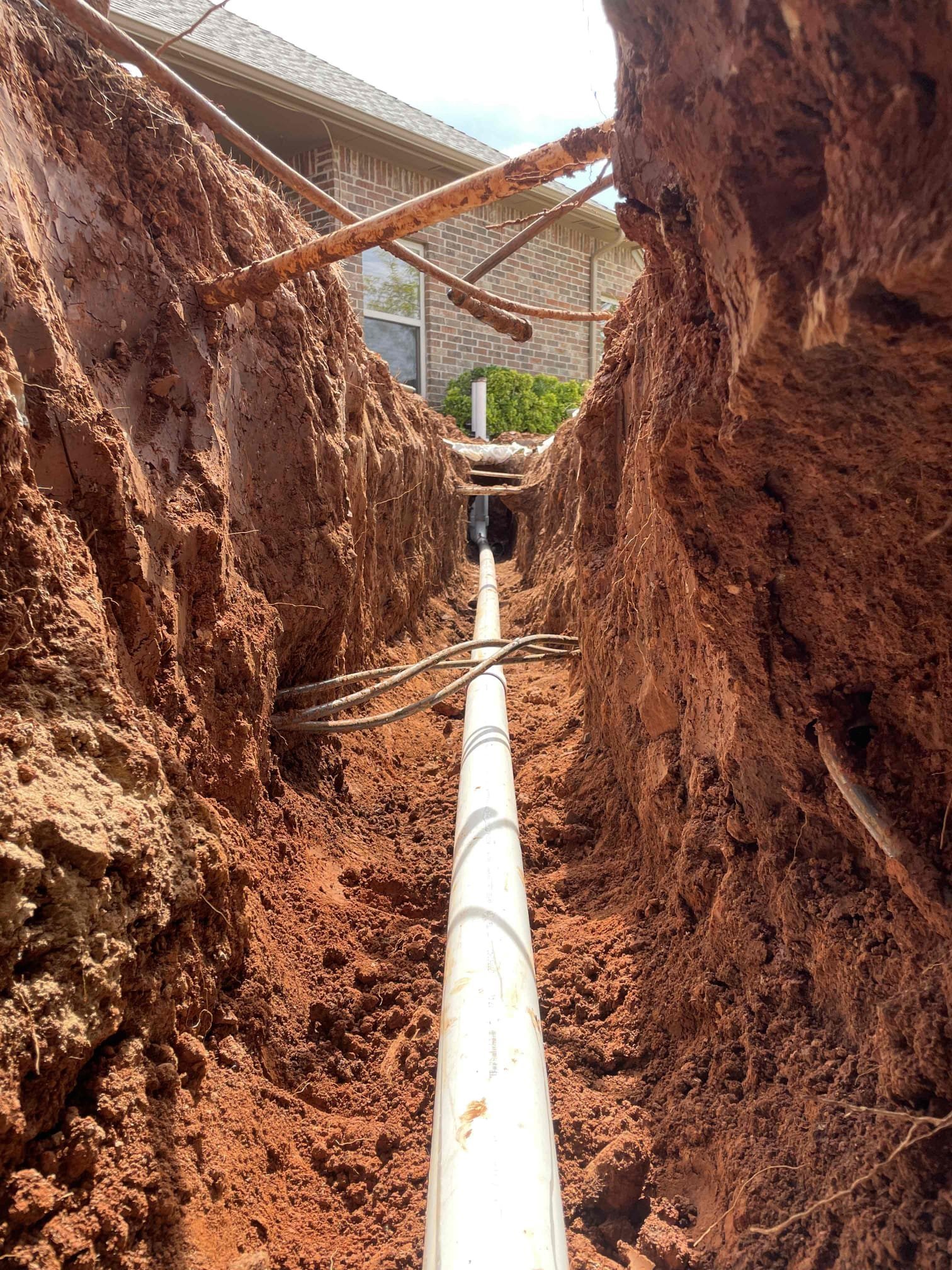 Plumbing pipe fixtures laid out