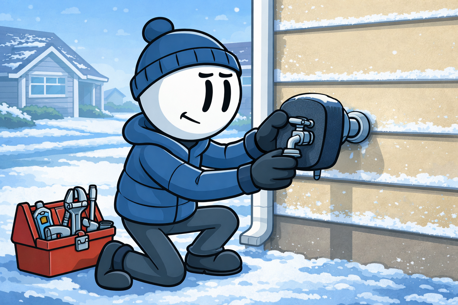 Technician showing Edmond homeowner how to shut off main water valve (household plumbing Edmond emergency tip)