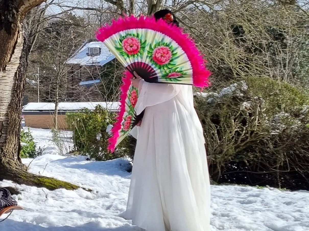 Korean traditional dance performed in hanbok by a Shilla Ensemble dancer