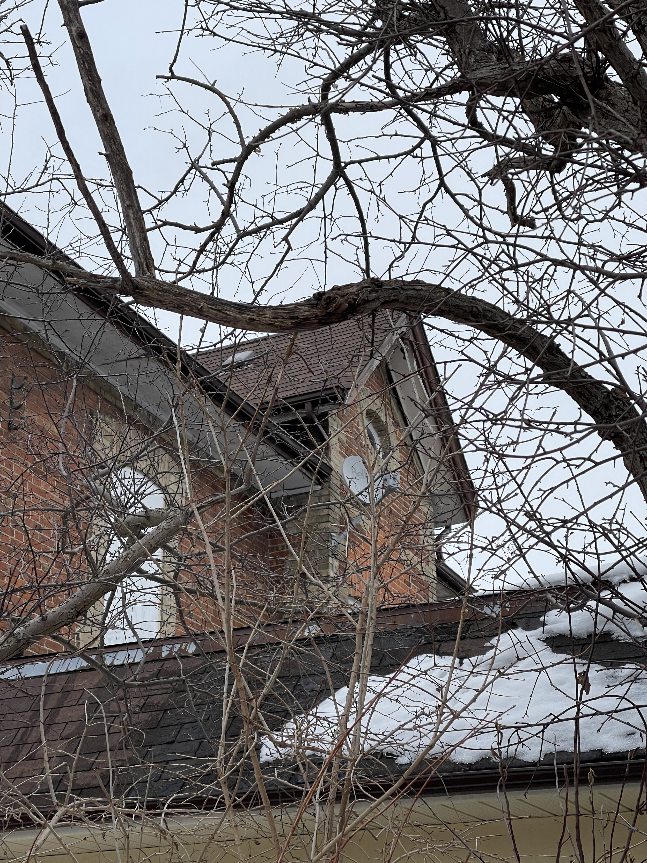 Photographs of the red brick home as it appears in 2023