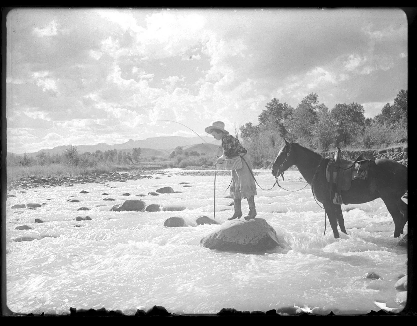 From the Archives 🎞️

Frances Phelps Belden fly fishing in the river.

Photographer: Charles J. Belden 
Year: c1920s&ndash;1930s 
Location: Pitchfork Ranch, Wyoming 
Archive: American Heritage Center, University of Wyoming

I think this is my favori