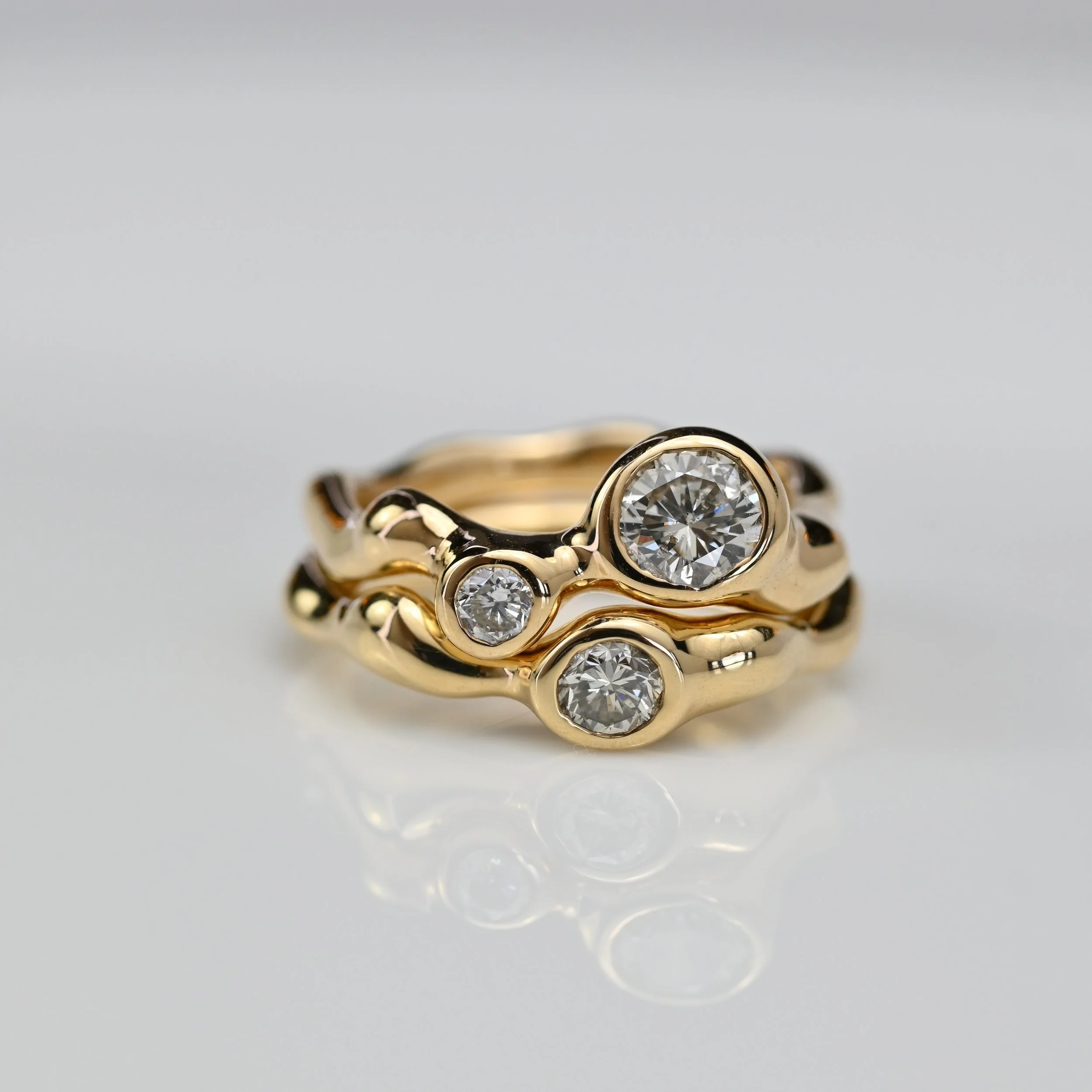 Diamond Cluster Karang Ring Stack