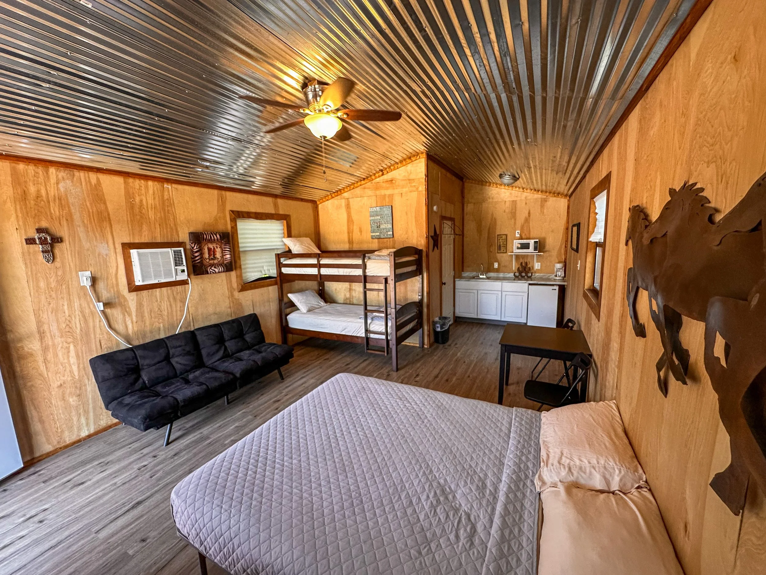 Frio Buckhorn RV Park and Resort bunked cabin interior living space