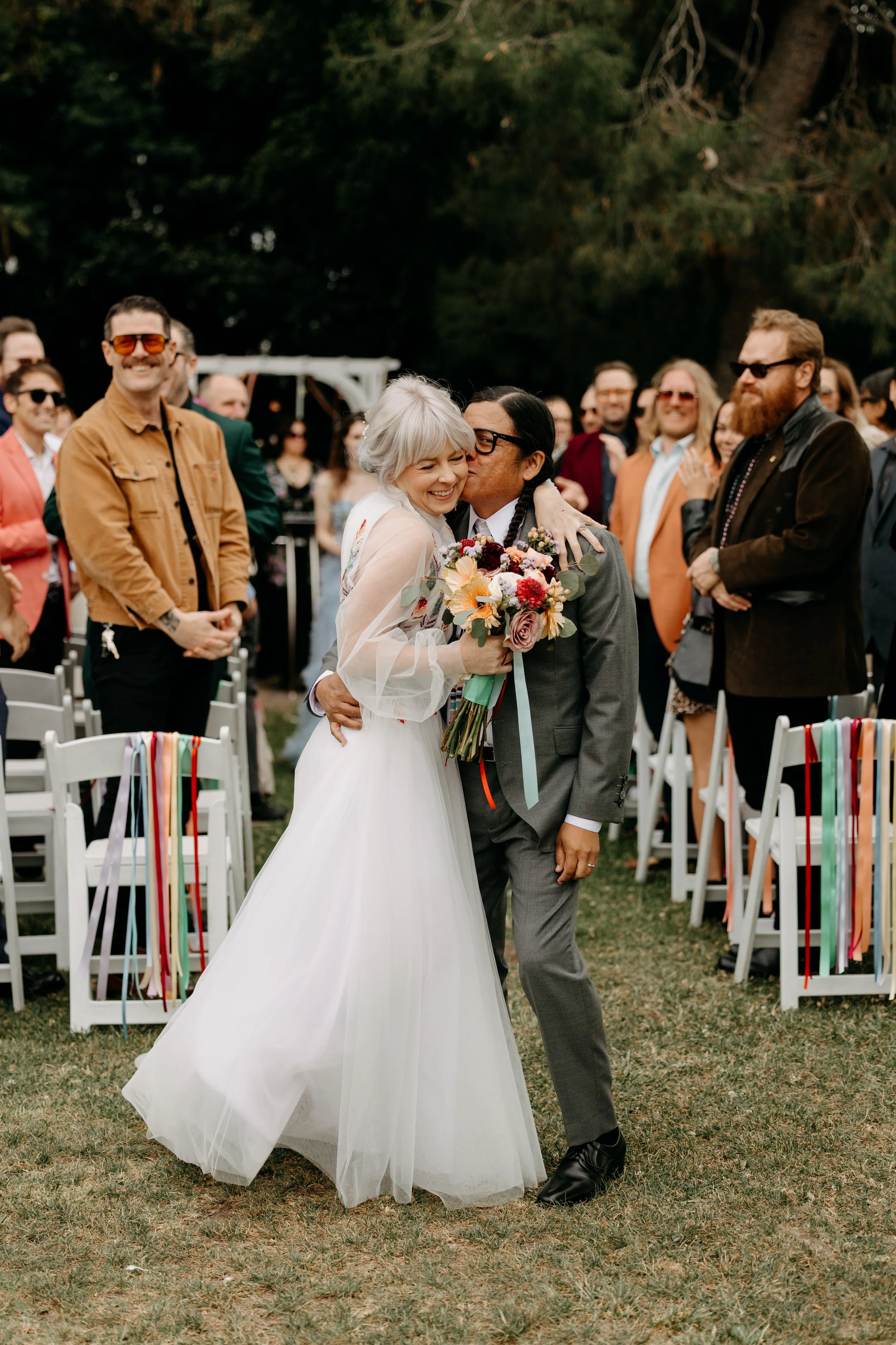 La Petite Photo Colorful Wedding Ceremony Griffith House Anaheim