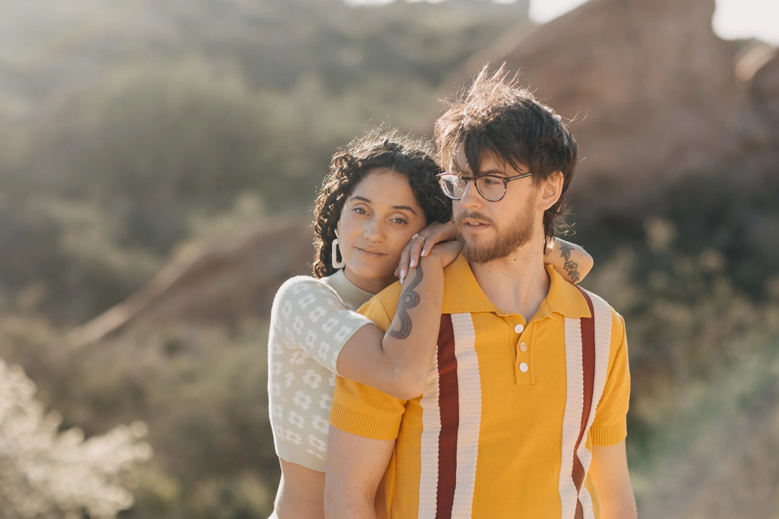 La Petite Photo Vasquez Rocks Desert engagement couple vintage