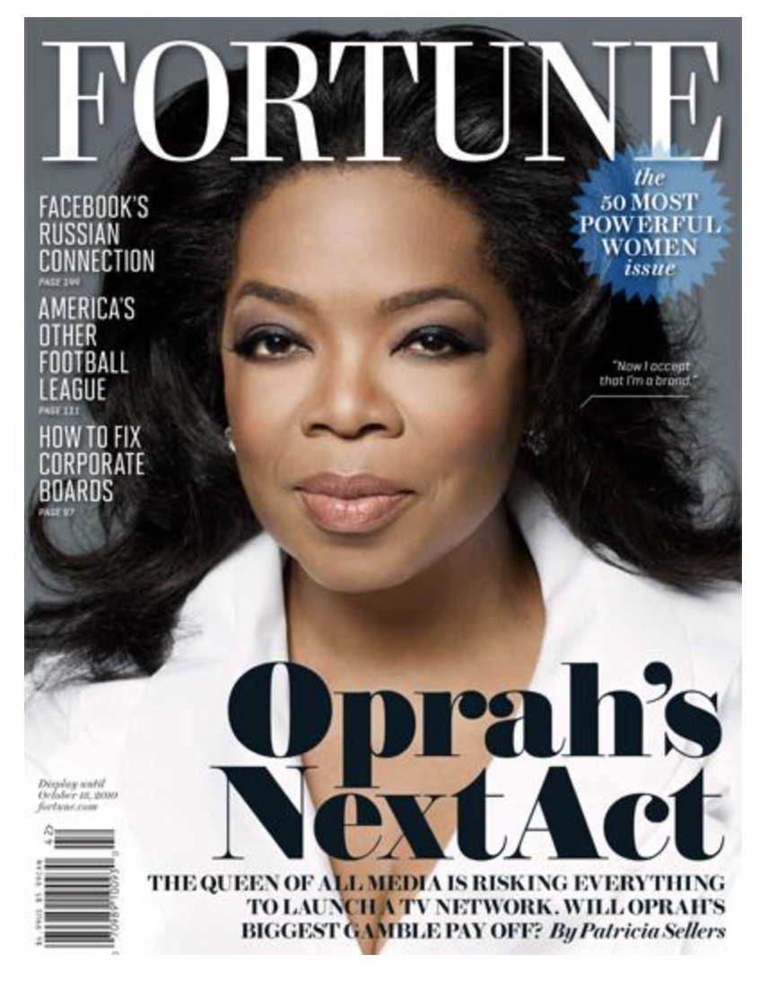 Oprah's cover on Fortune magazine.