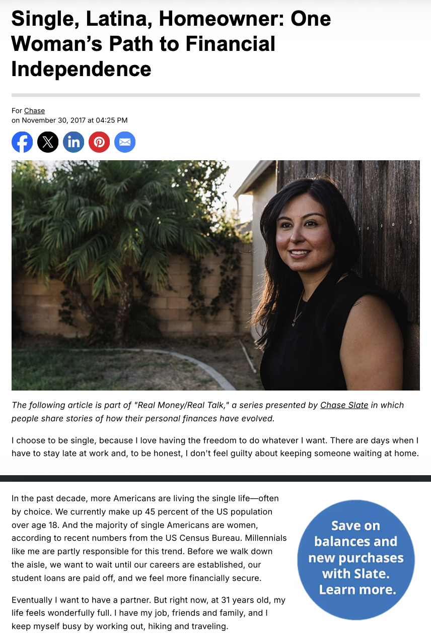 An article produced by Steven Gray's JPMorgan Chase team to spotlight first-time homeowners.