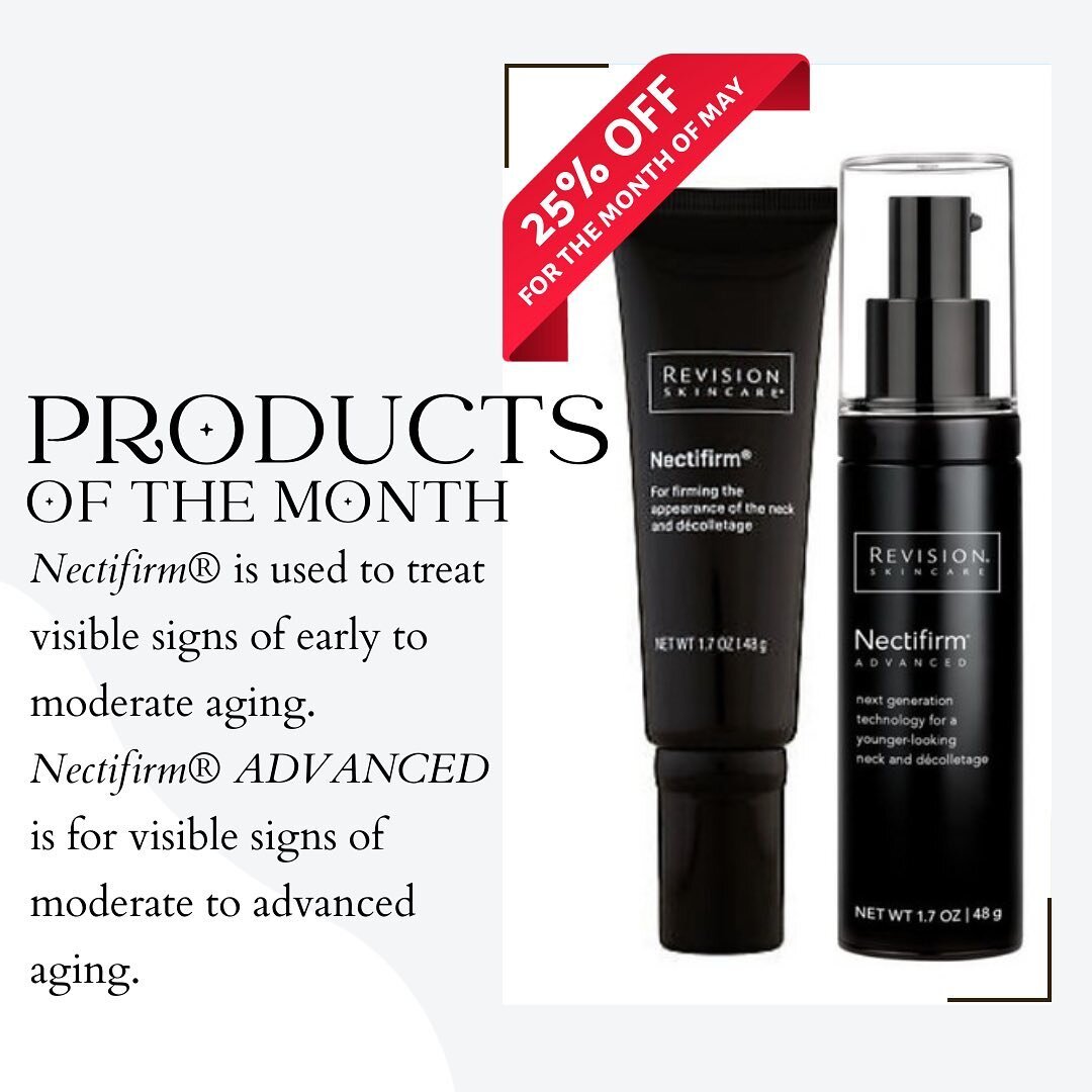 ✨Products of the Month✨
The skin on your neck and d&eacute;colletage ages differently than the skin on your face and requires its own solution. 

☑️ helps the neck and jaw line appear firmer and more lifted
☑️ improve the appearance of fine line, wri