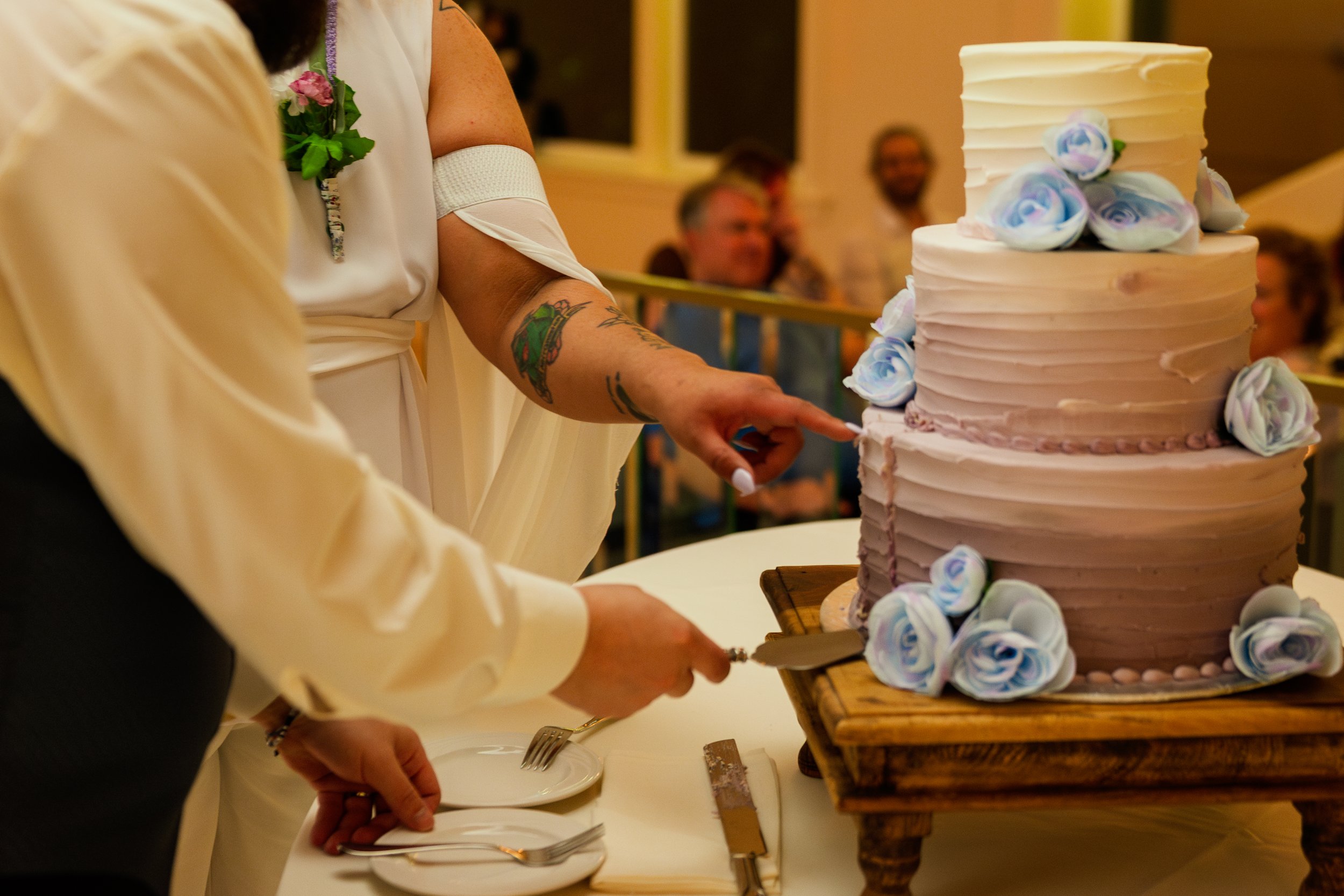 Queer wedding cake at an inclusive wedding venue in Chico, CA