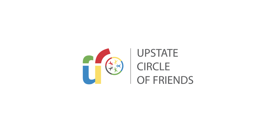 Logo of Upstate Circle of Friends featuring stylized colorful human figures forming a circle with text to the right.