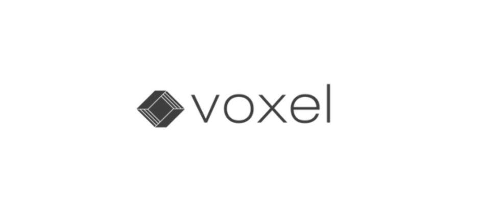 Voxel logo featuring a black cubic design with the word "voxel" beside it.