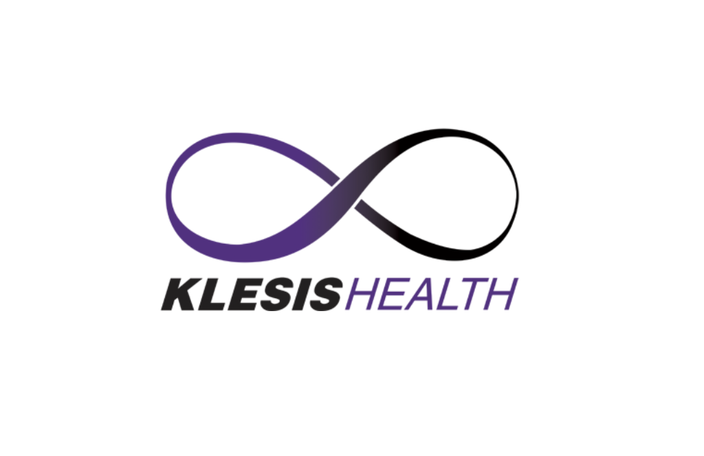 KLESIS HEALTH logo featuring a black and purple infinity symbol and bold text